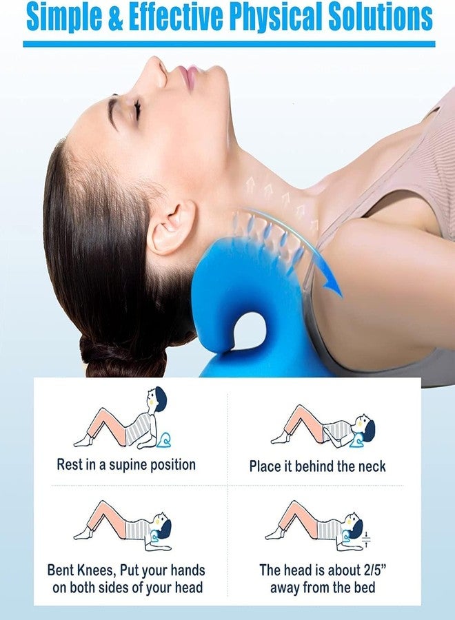LRK Neck & Shoulder Relaxer Neck Pillow Neck Stretcher Orthopedic Pillow Neck Pain Relief Chiropractic Pillow Ergonomic Traction Neck Support Pillow for NeckPain Relief, Silicone, Multicolor - Image 3
